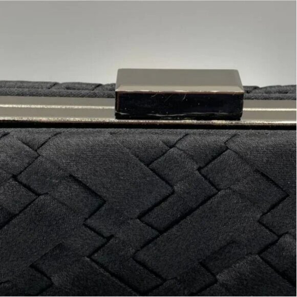 Casa di Borse Frame Black Basketweave Clutch/Shoulder Evening Bag - Picture 5 of 8